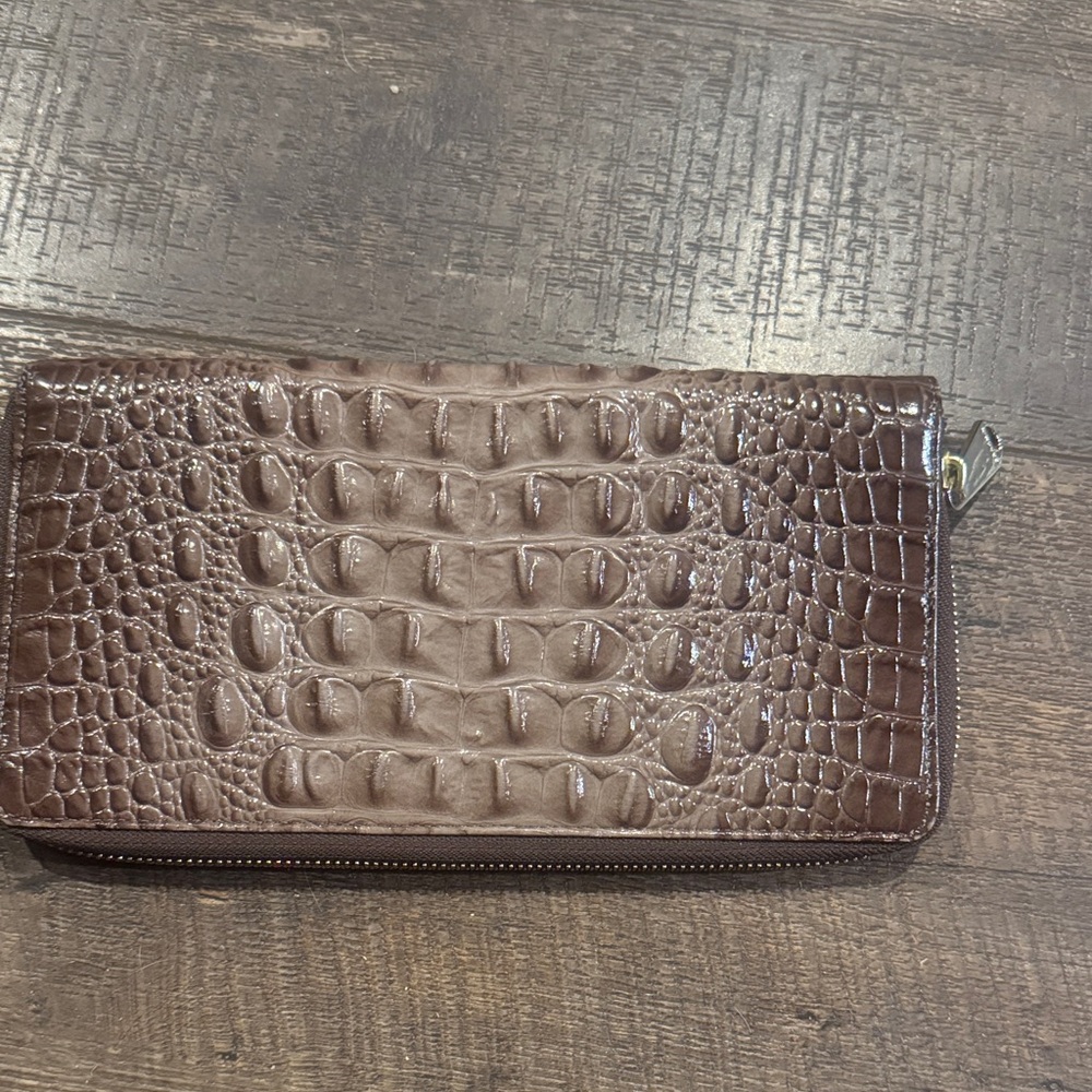 Brahmin Brown Croc-Embossed Wallet